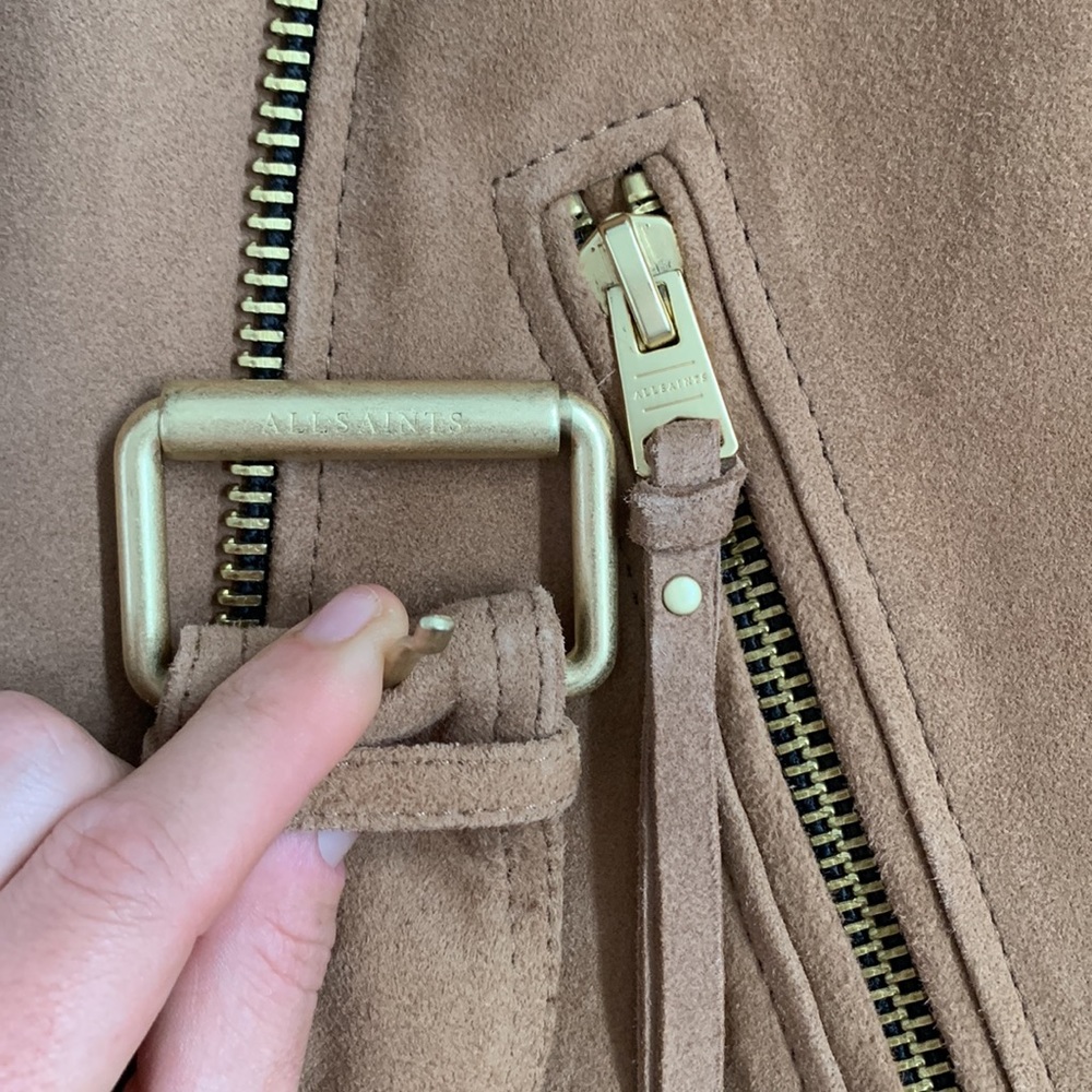 Allsains Luna Suede Biker Jacket - Picture 3 of 12